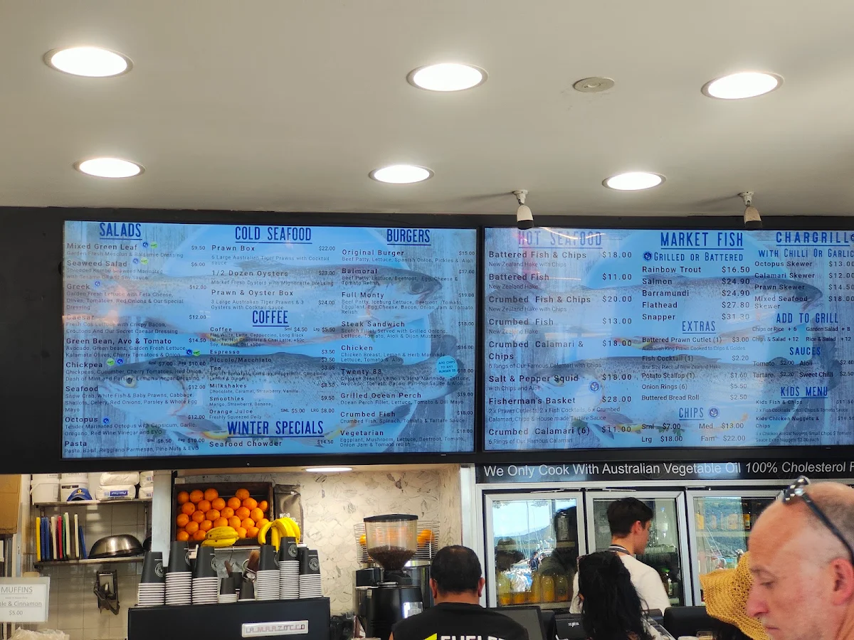 Menu, Bottom of the Harbour Seafoods
