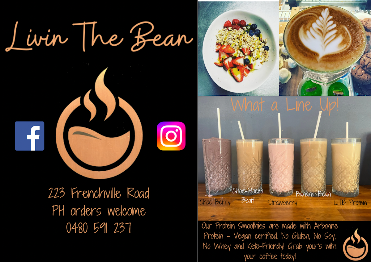 Menu, Livin The Bean cafe