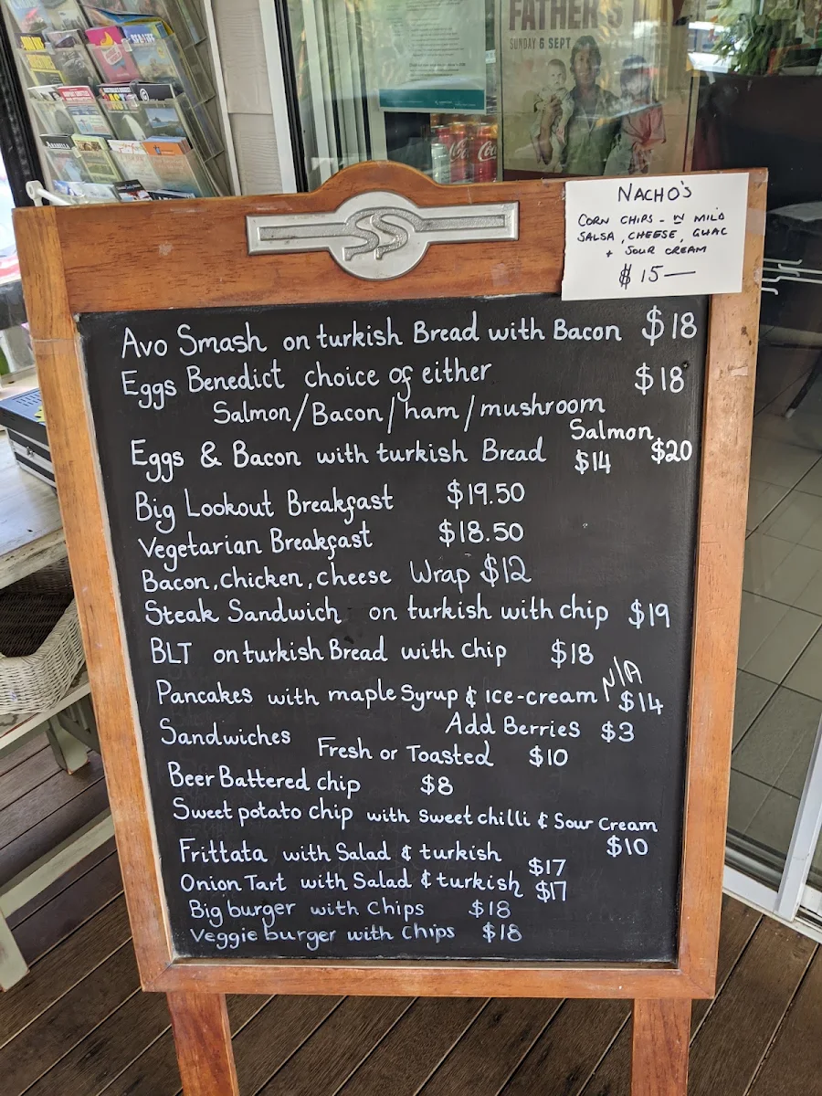 Menu, The Lookout Cafe