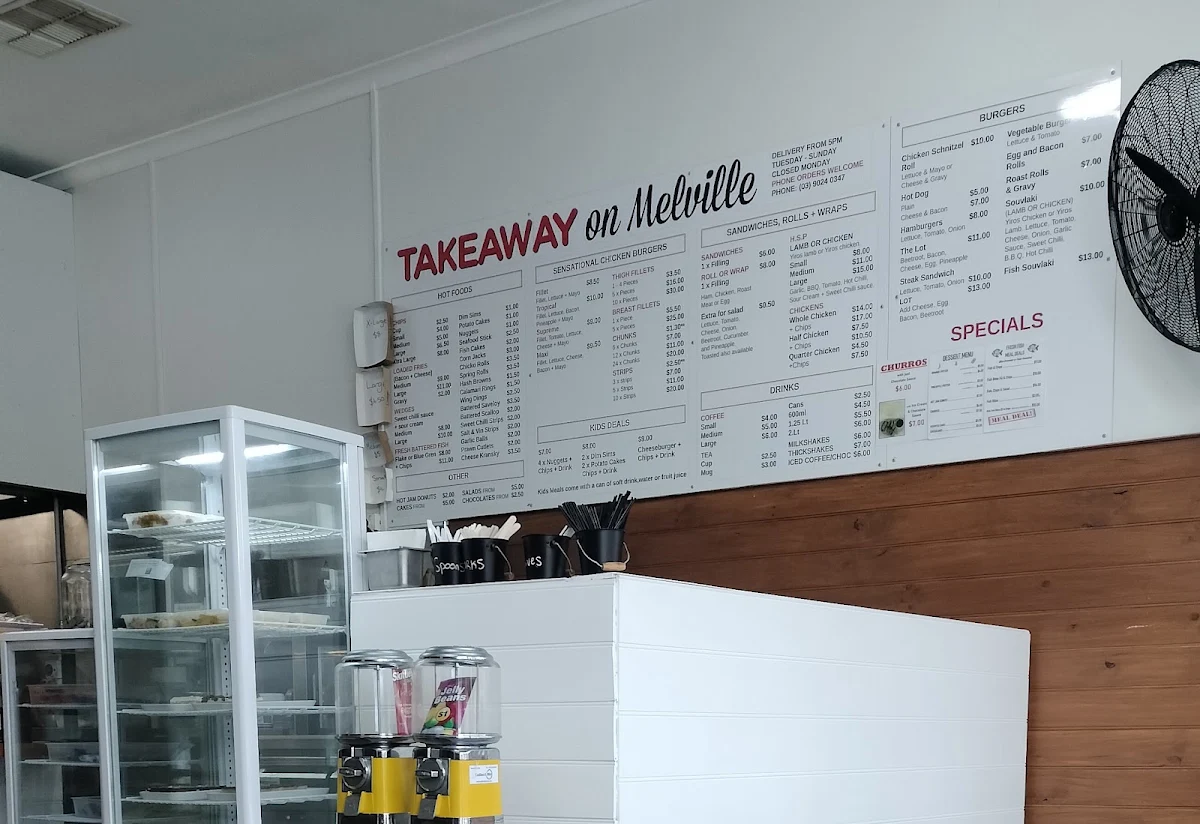 Menu, Takeaway on Melville