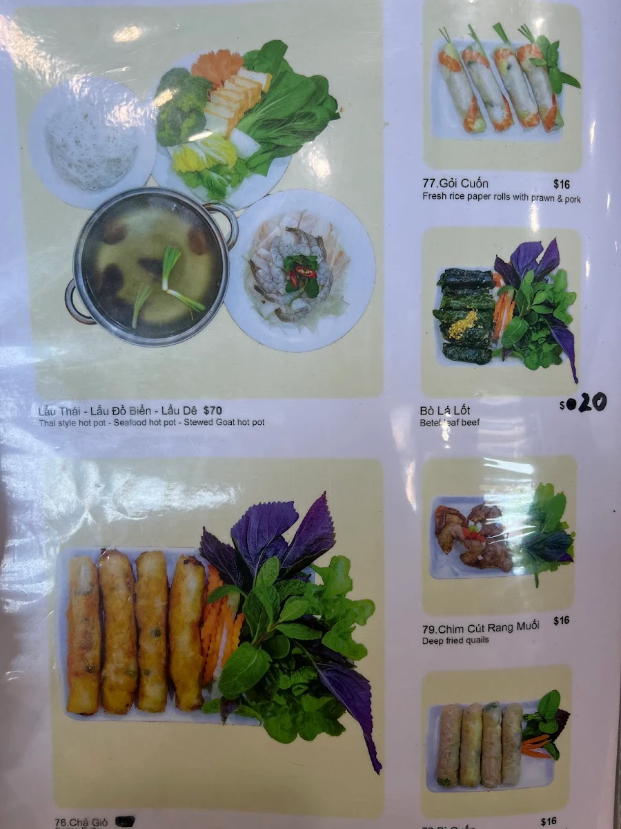 Menu, Phu Quoc Vietnamese & Chinese Restaurant