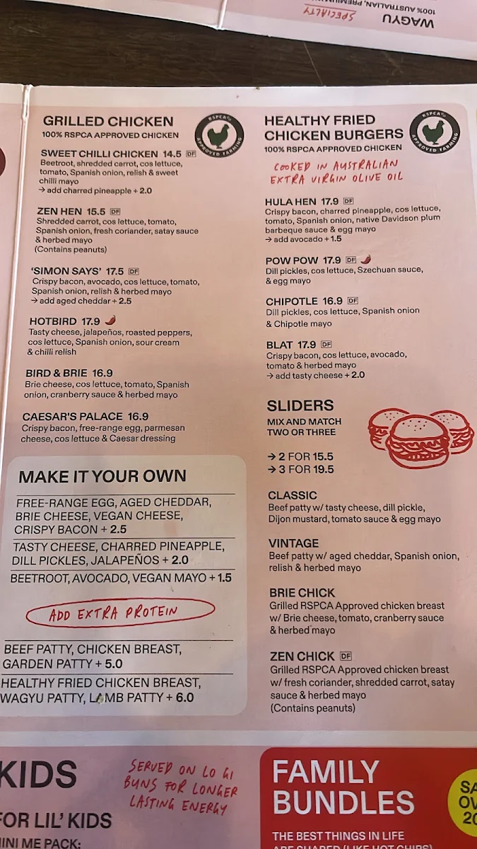 Menu, Grill'd Fremantle