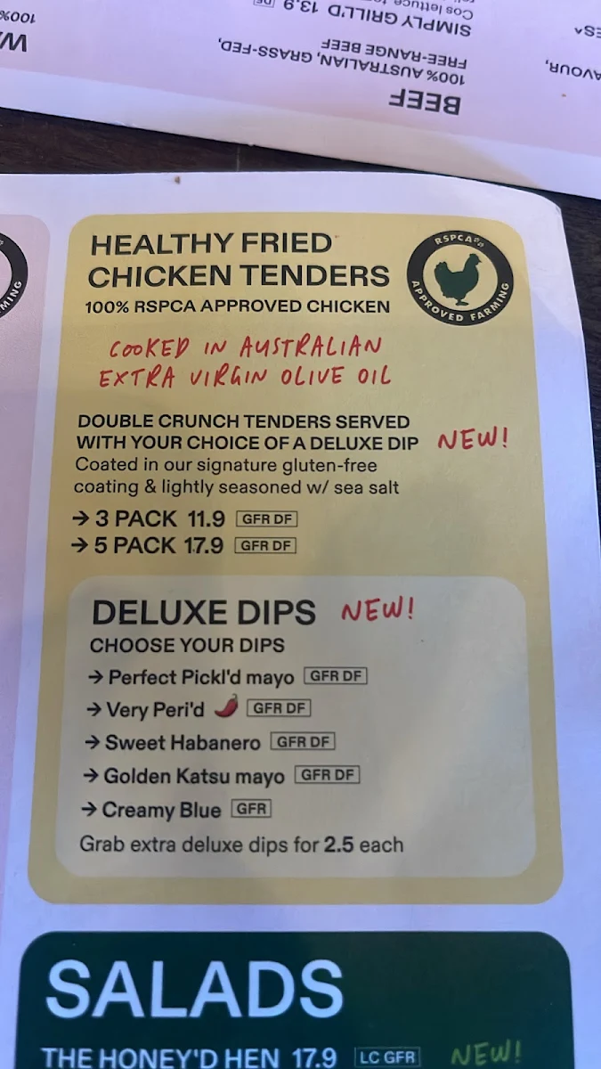 Menu, Grill'd Fremantle