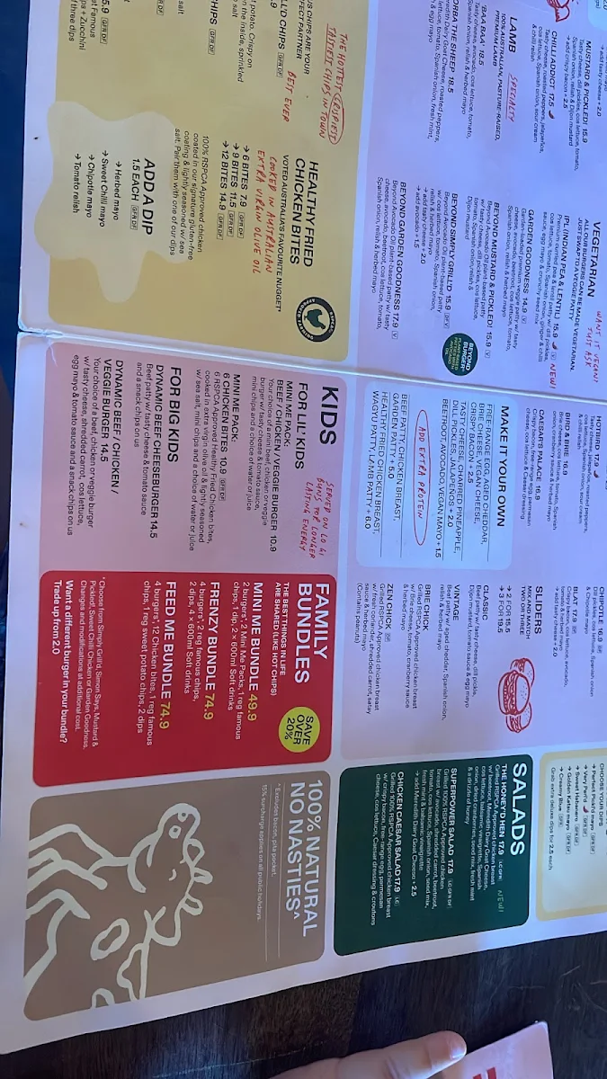 Menu, Grill'd Fremantle