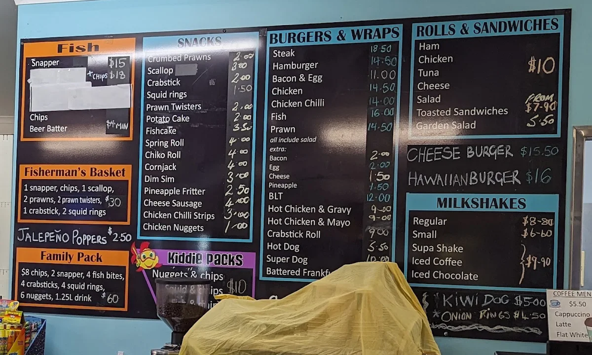 Menu, Port Store Take Away & Deli