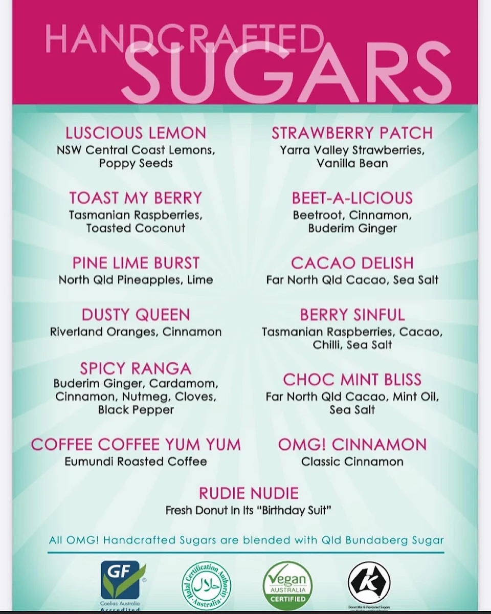 Menu, OMG Decadent Donuts Blue Mountains