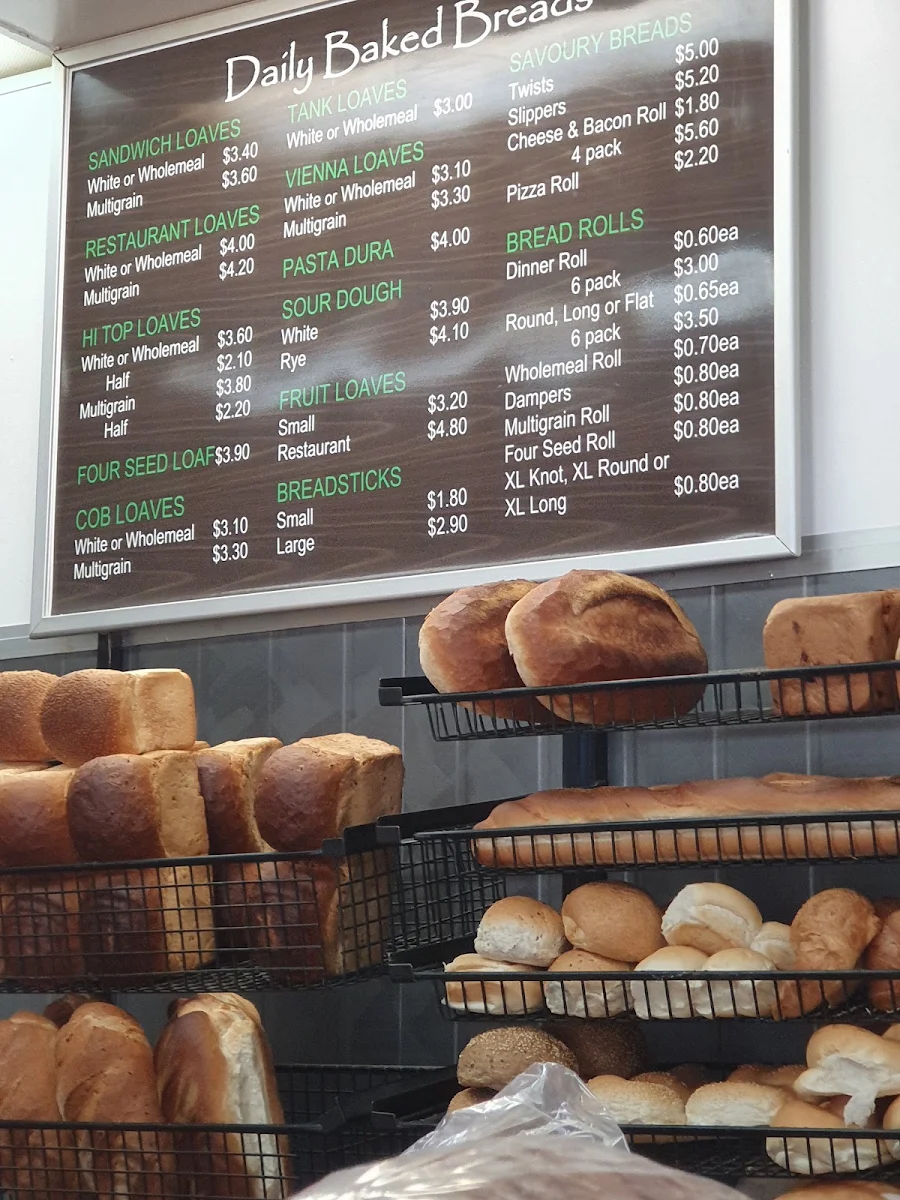 Menu, Top of the Bay Bakery
