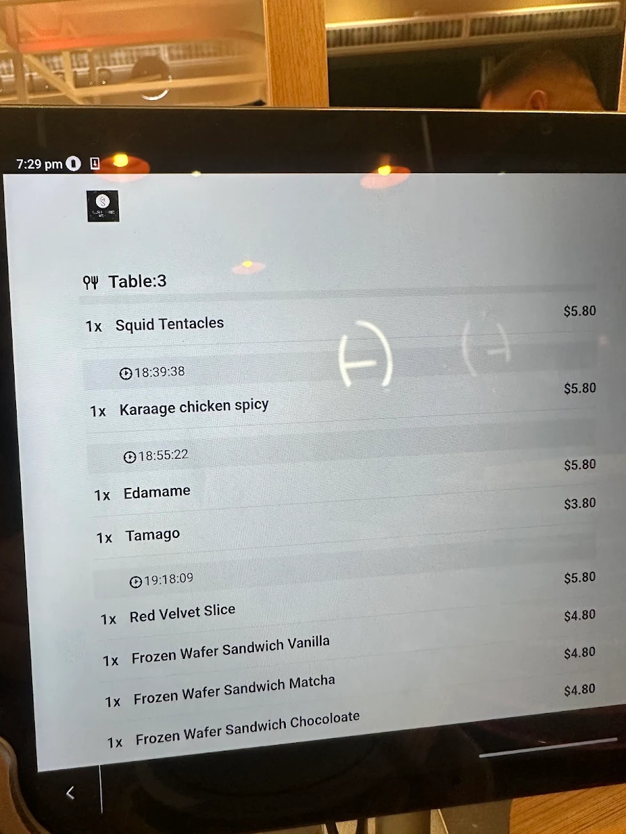 Menu, Sushi Hiro