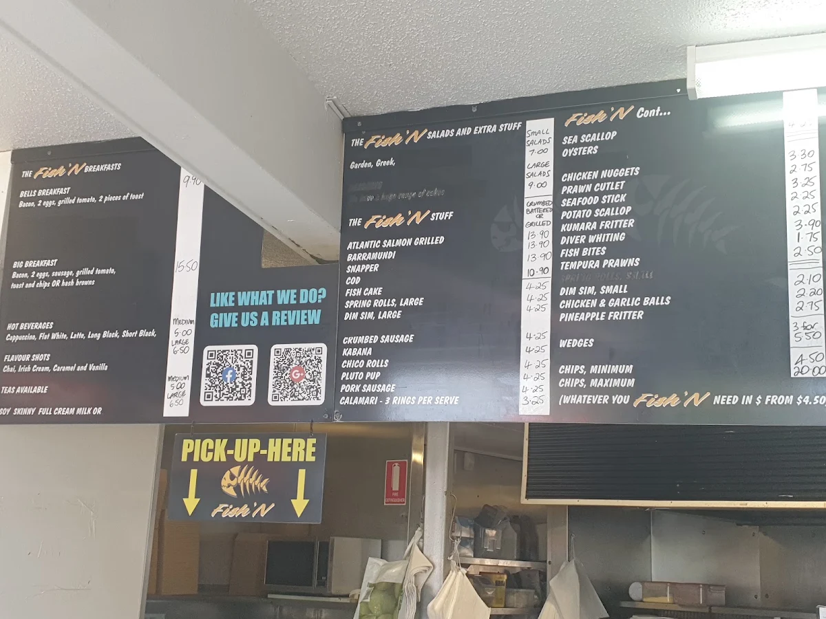 Menu, Fish'n at Bells Beach