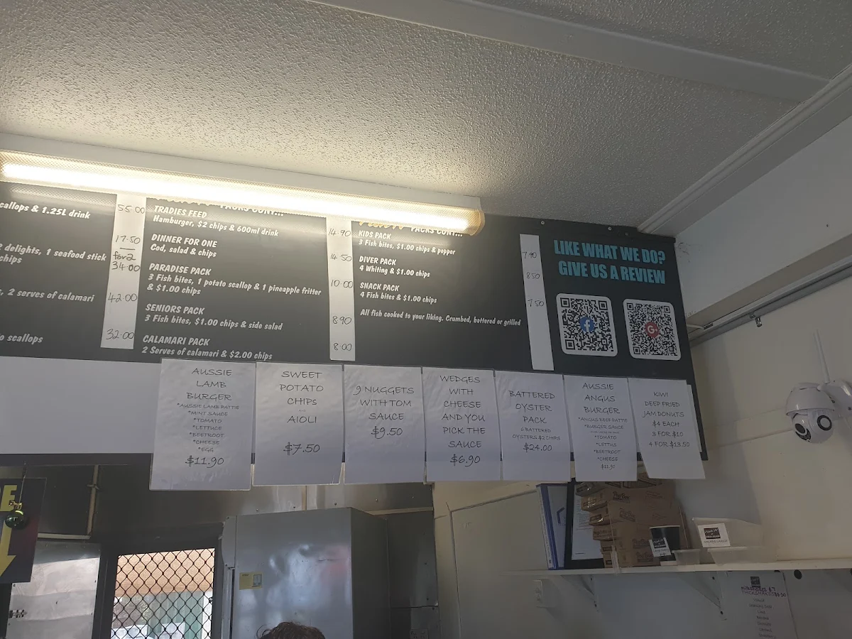 Menu, Fish'n at Bells Beach