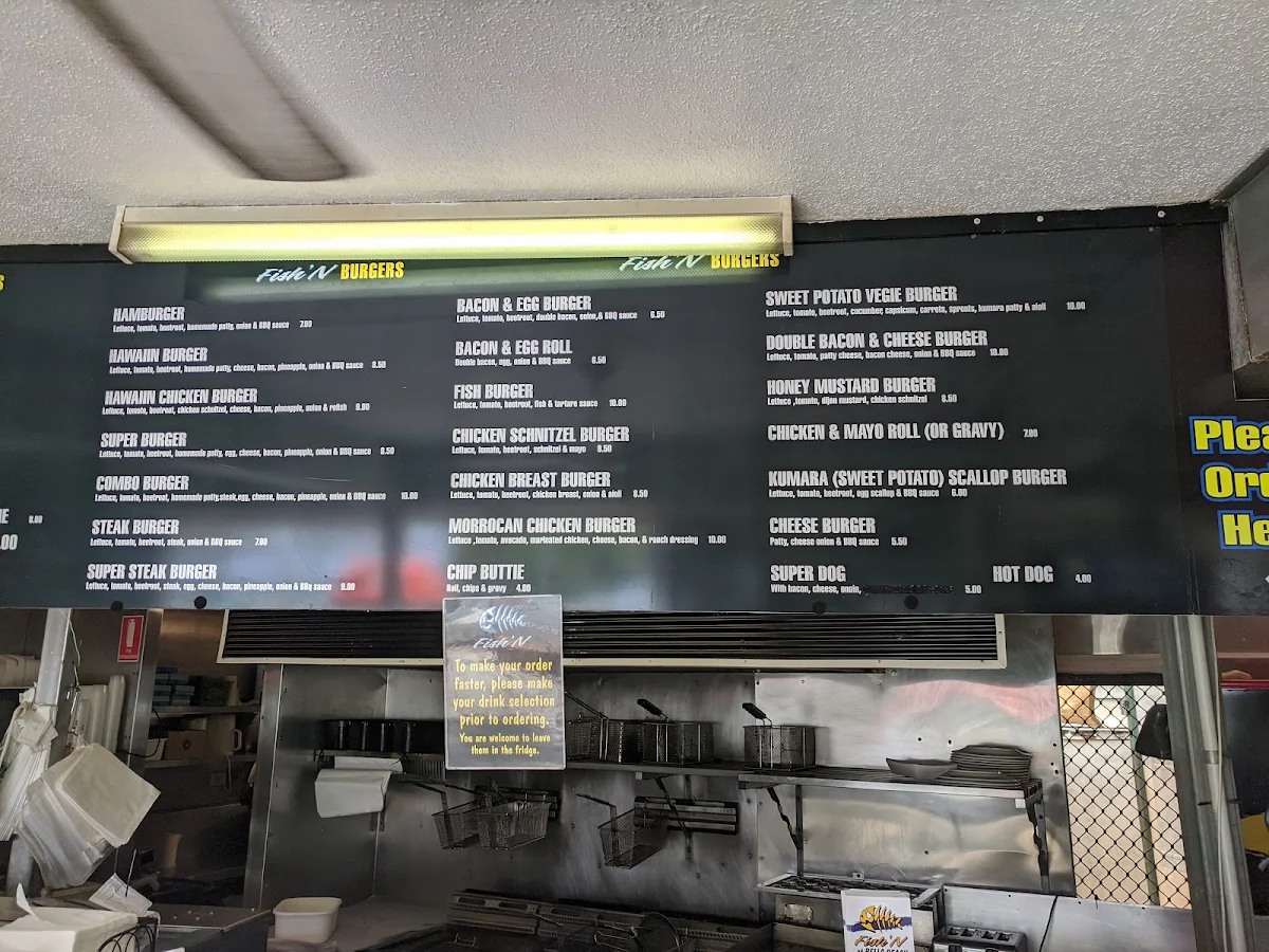 Menu, Fish'n at Bells Beach