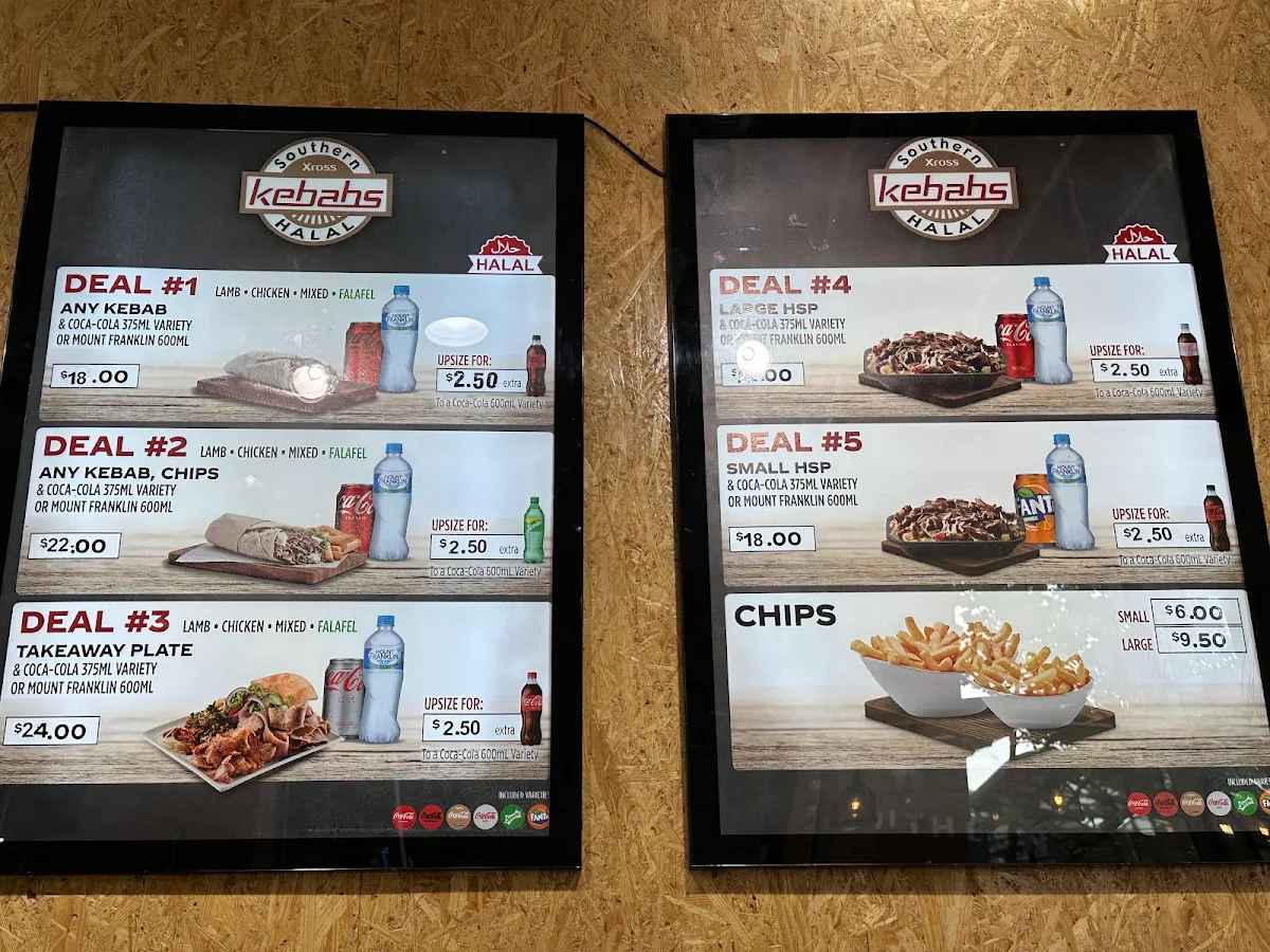 Menu, Southern Xross Kebabs
