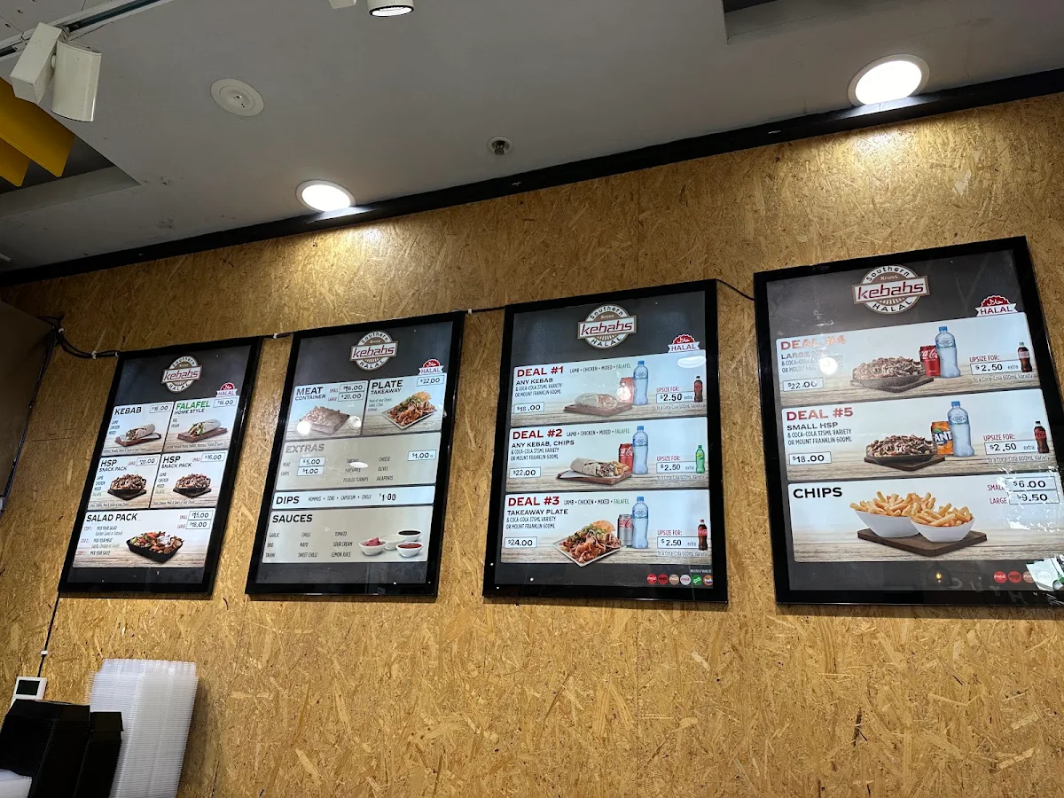 Menu, Southern Xross Kebabs