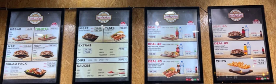 Menu, Southern Xross Kebabs
