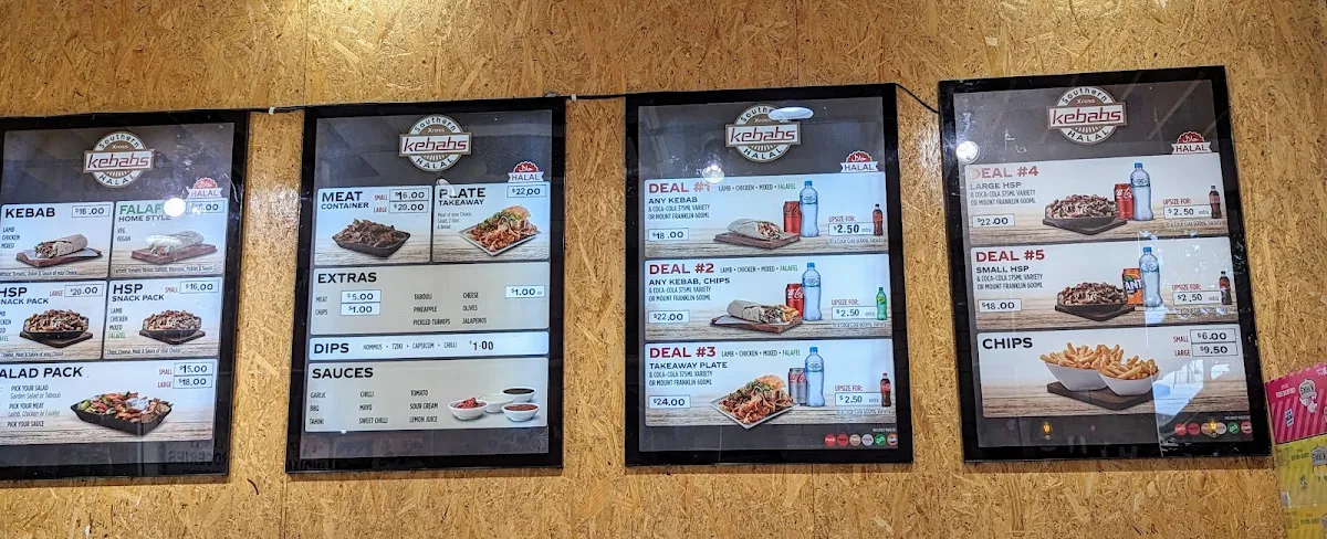 Menu, Southern Xross Kebabs