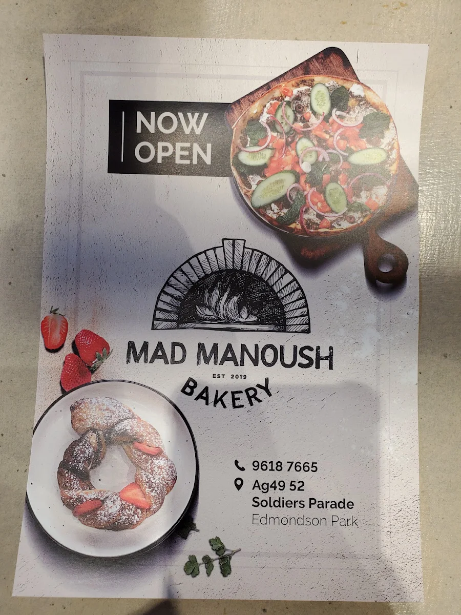 Menu, Mad Manoush (Ed. Square)