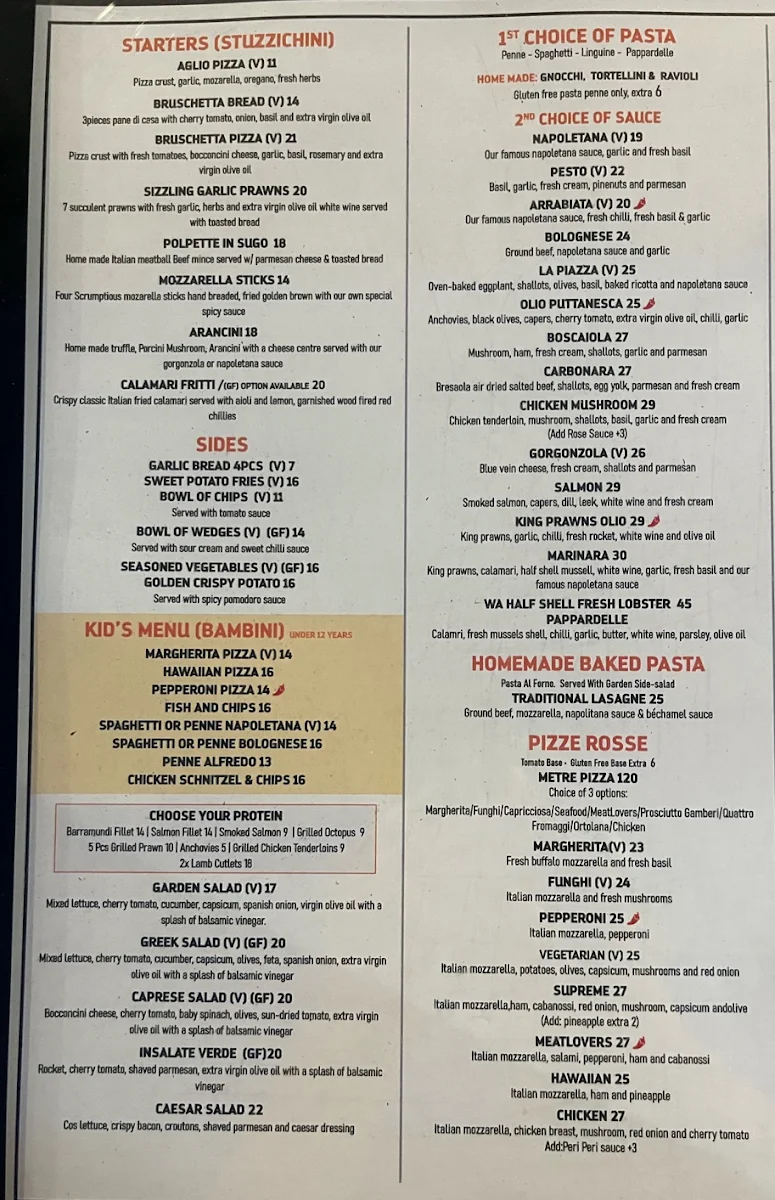 Menu, La Piazza Wood-fired Pizzeria and Restaurant