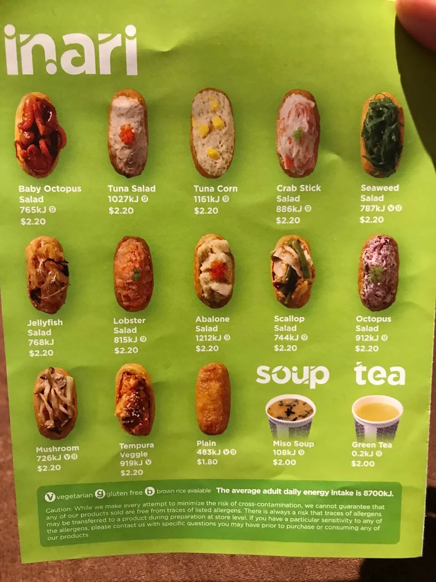 Menu, Sushi Hub Cranbourne