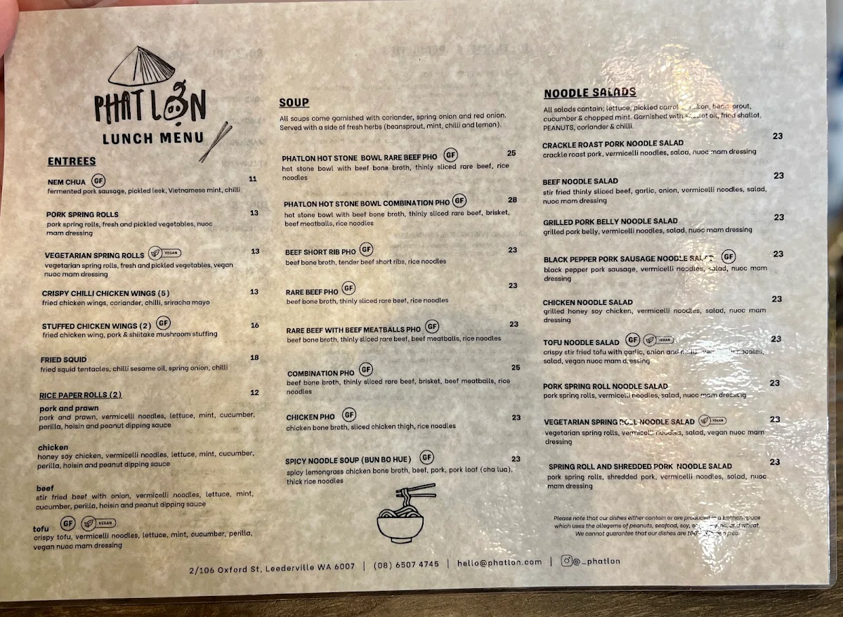 Menu, Phat Lon