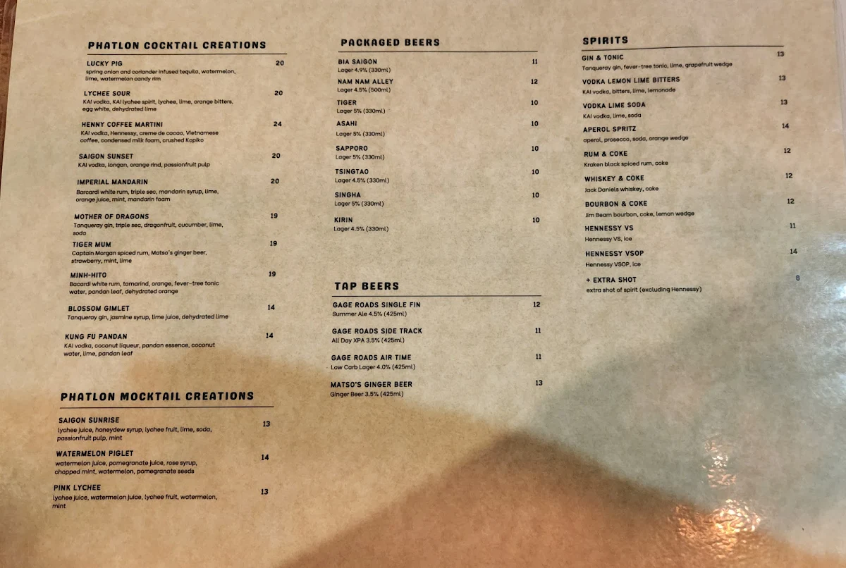 Menu, Phat Lon