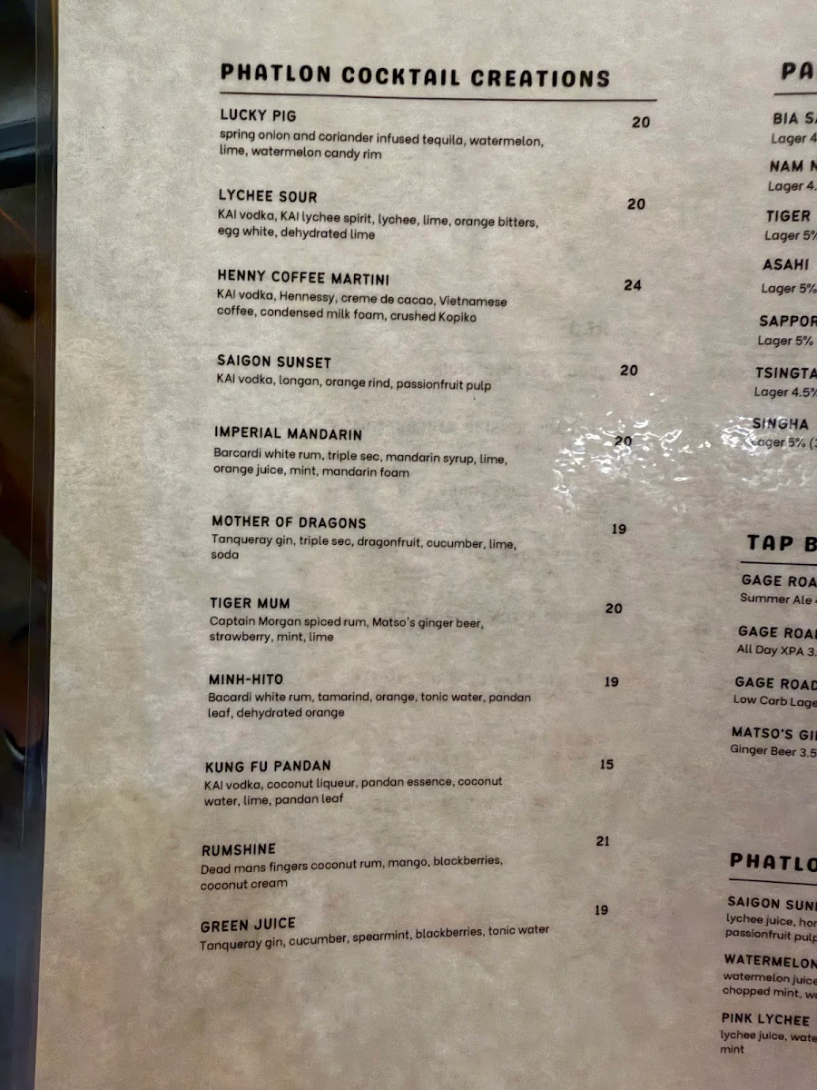 Menu, Phat Lon