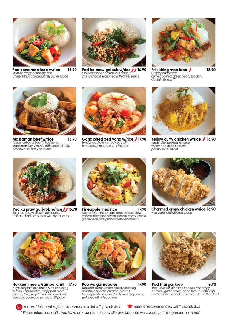 Menu, Charmed by Hanuman Thai