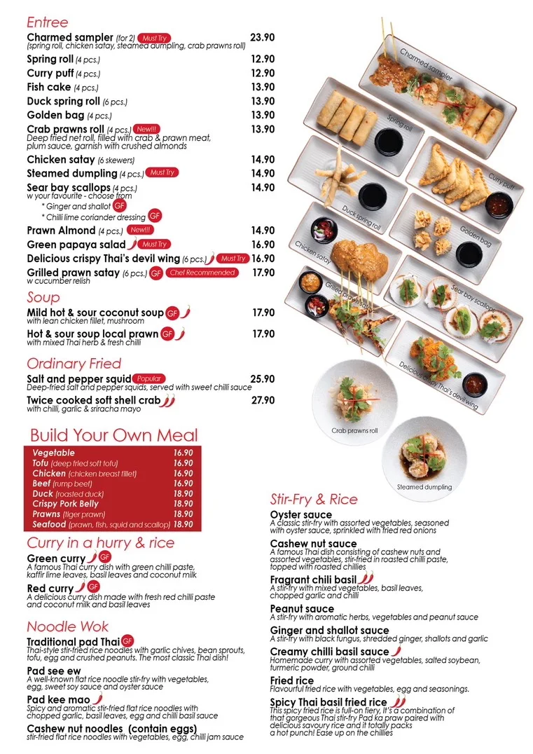 Menu, Charmed by Hanuman Thai