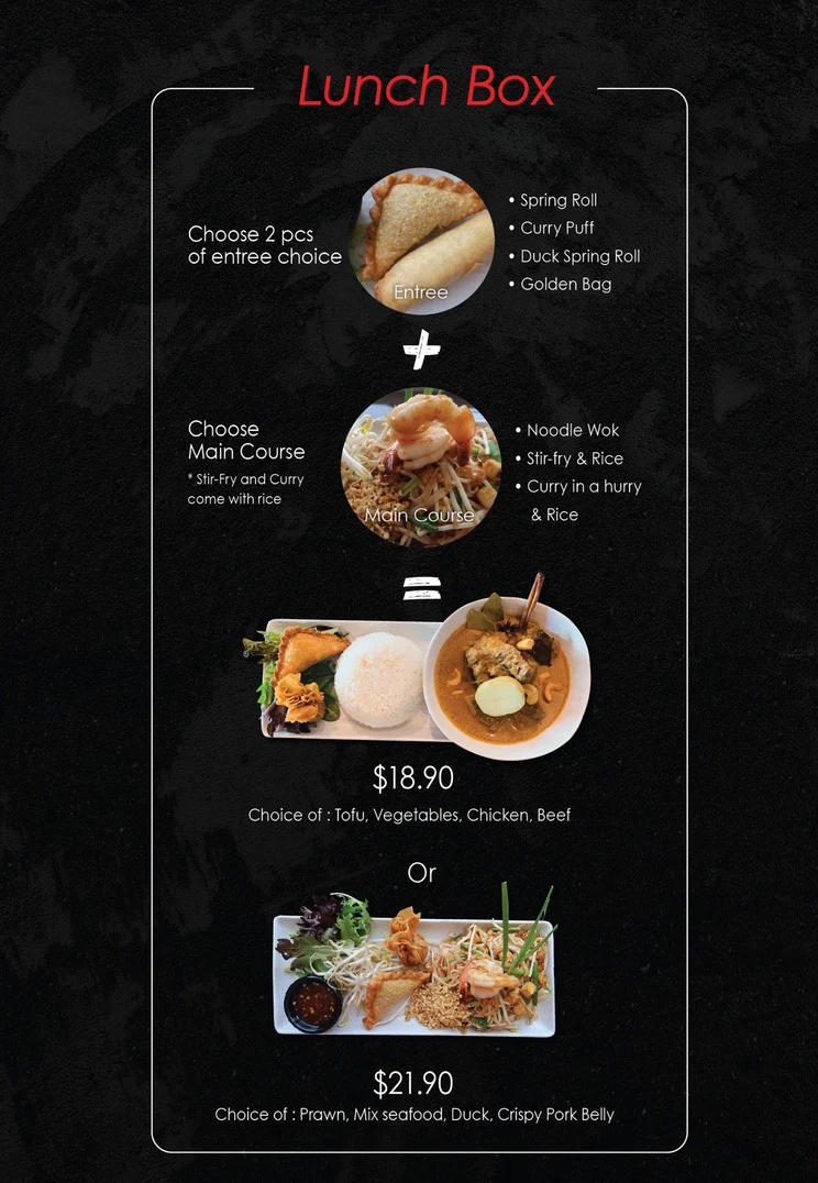 Menu, Charmed by Hanuman Thai