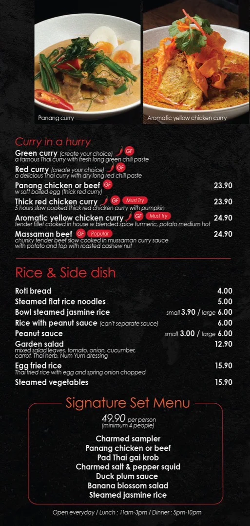 Menu, Charmed by Hanuman Thai