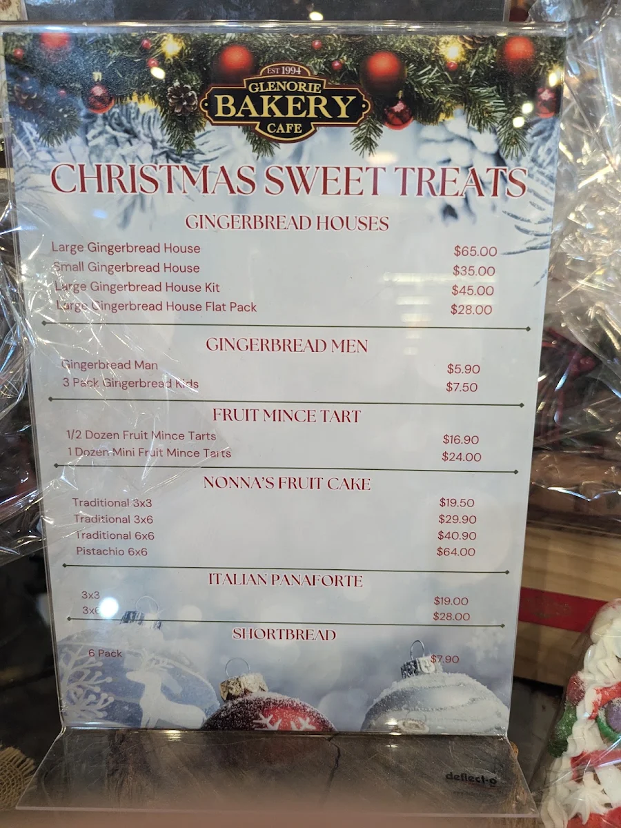 Menu, Glenorie Bakery