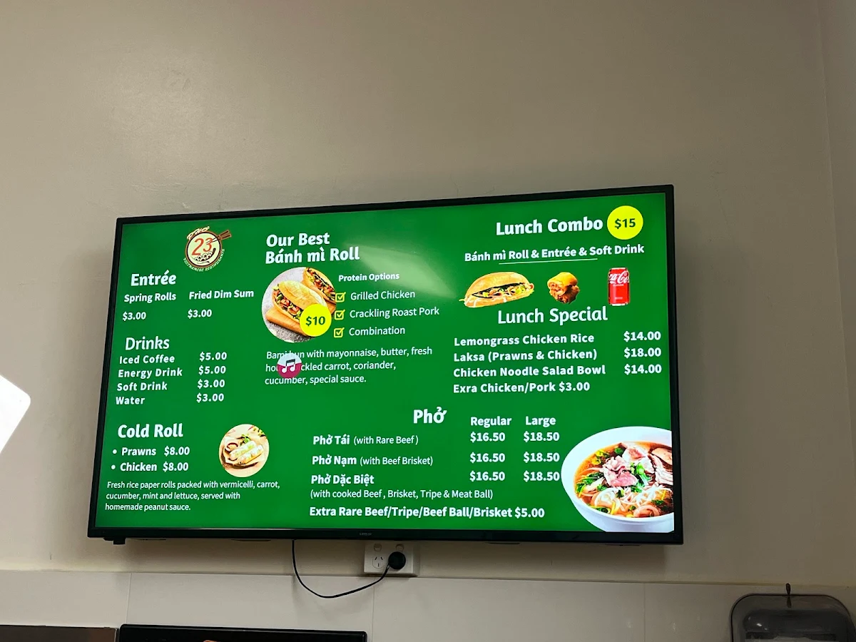 Menu, Pho 23