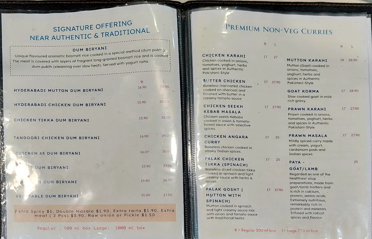 Menu, Flavour-e-Azam