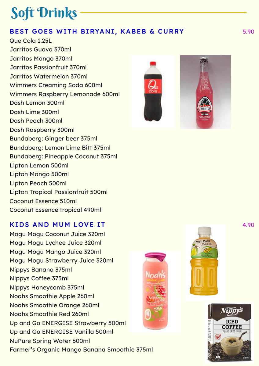 Menu, Flavour-e-Azam