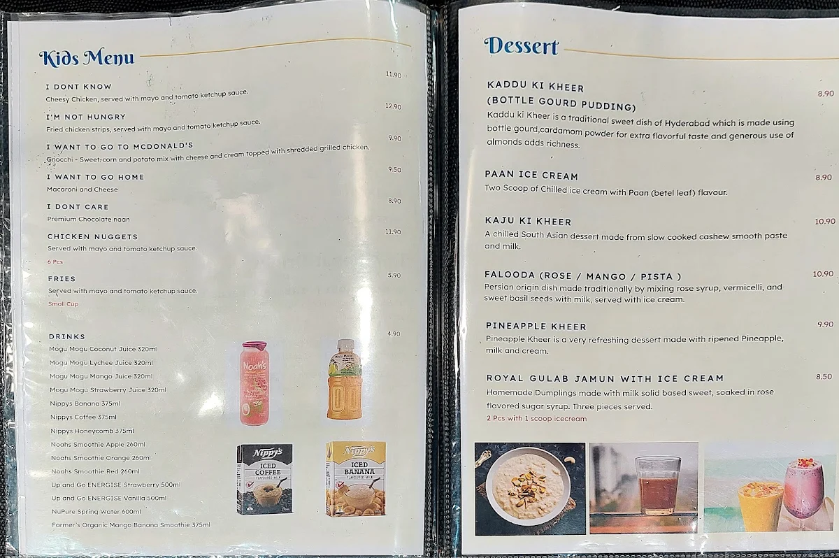Menu, Flavour-e-Azam