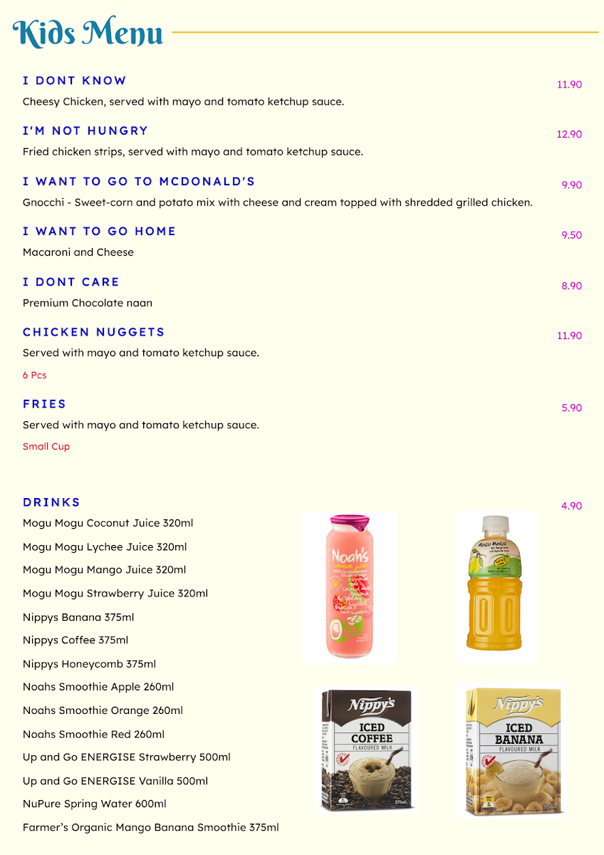 Menu, Flavour-e-Azam
