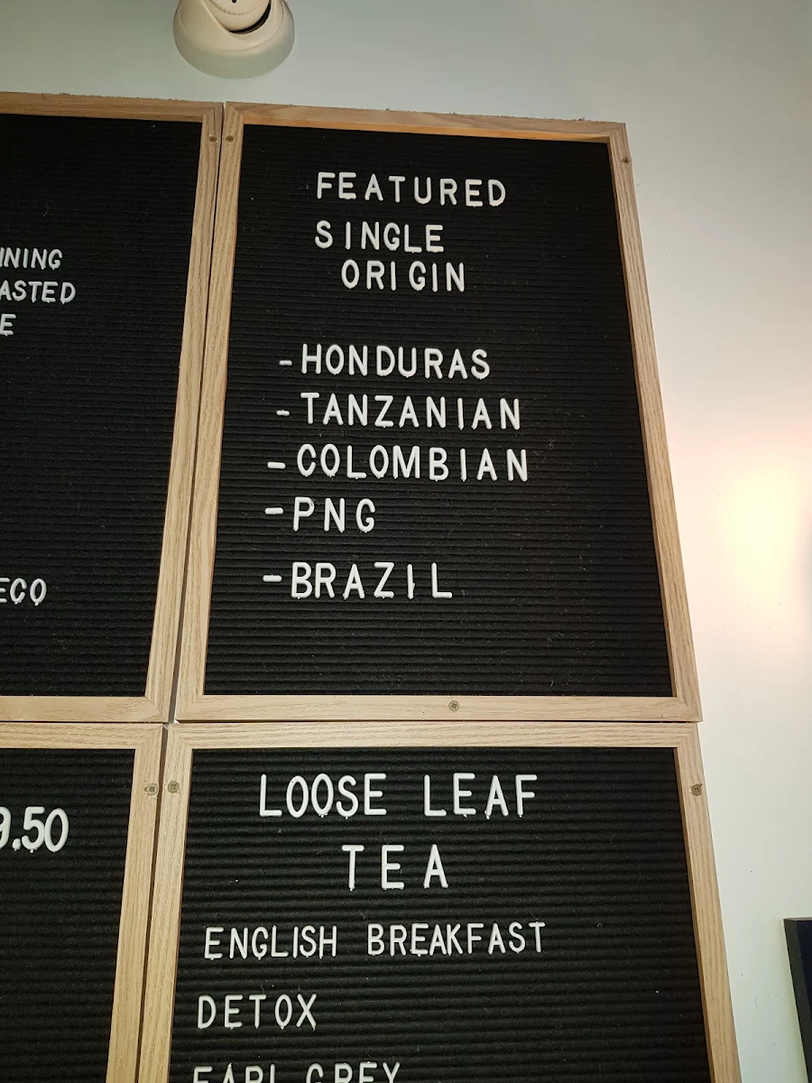 Menu, South Coast Coffee Co.