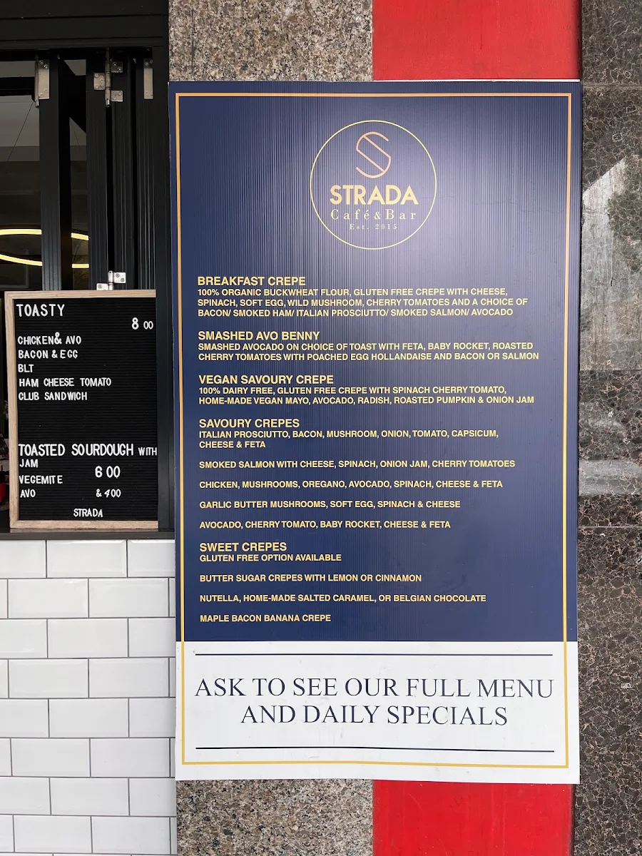 Menu, Cafe Strada