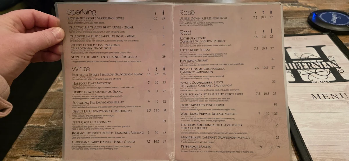 Menu, Bistro 1850