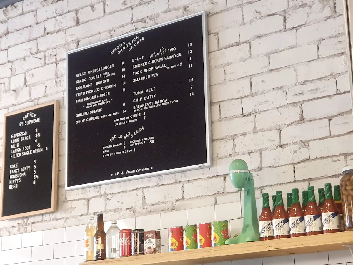Menu, Kelso's Sandwich Shoppe