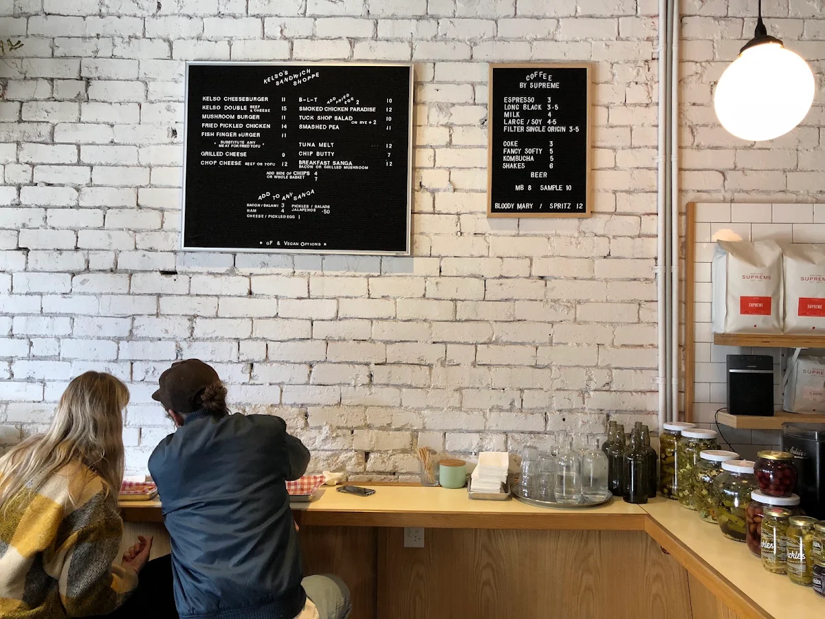 Menu, Kelso's Sandwich Shoppe