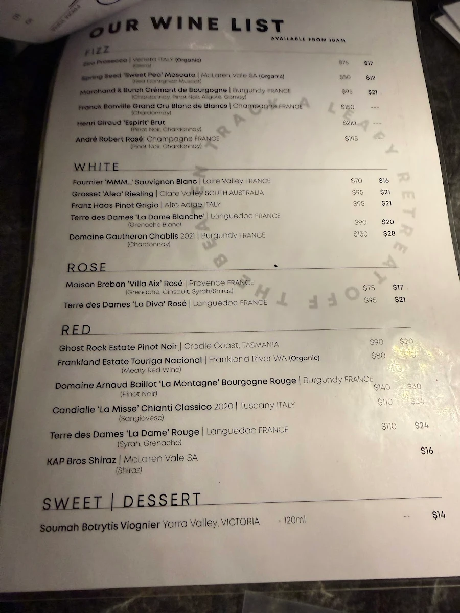 Menu, The Shed by Cultivate Design Co