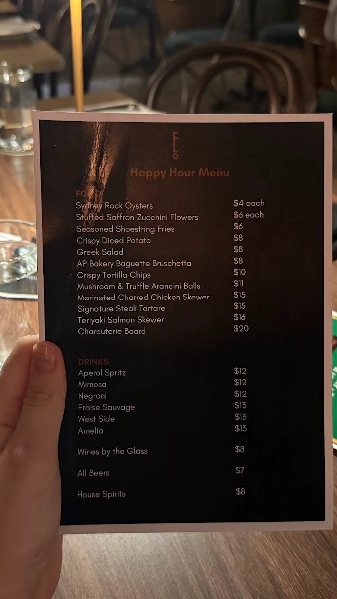 Menu, Employees Only Restaurant & Bar