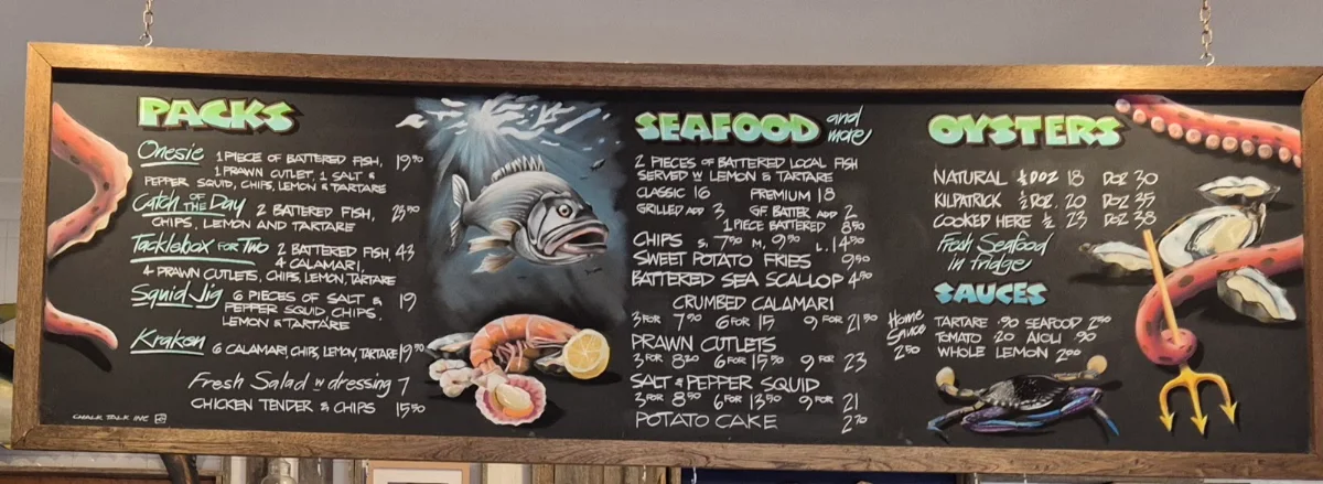 Menu, Wheeler's Seafood Restaurant & Oyster Bar