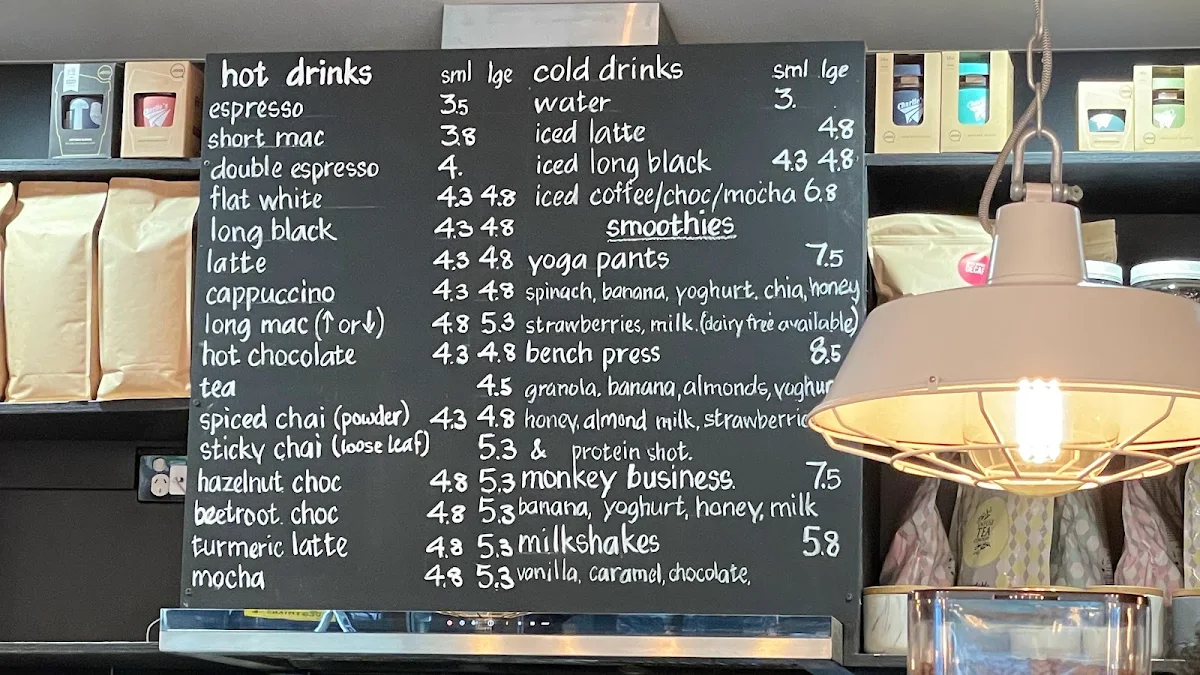 Menu, Charlie's Coffee Bar
