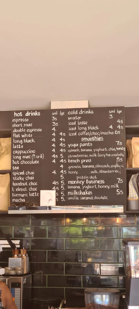 Menu, Charlie's Coffee Bar