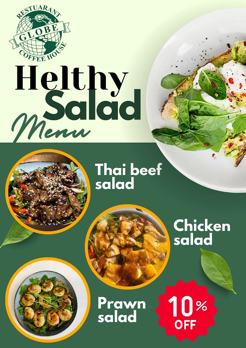 Menu, Globe Coffee House Southern River Square