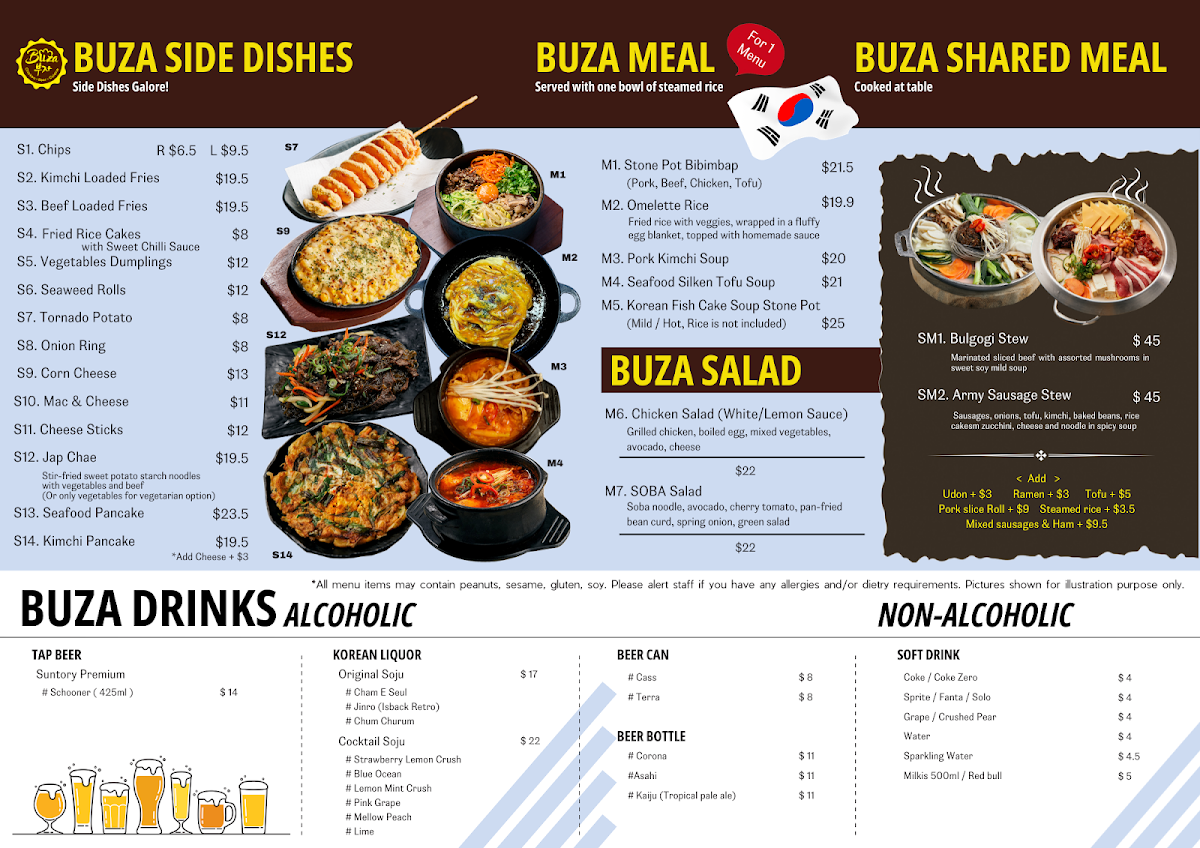 Menu, Buza - Fairfield