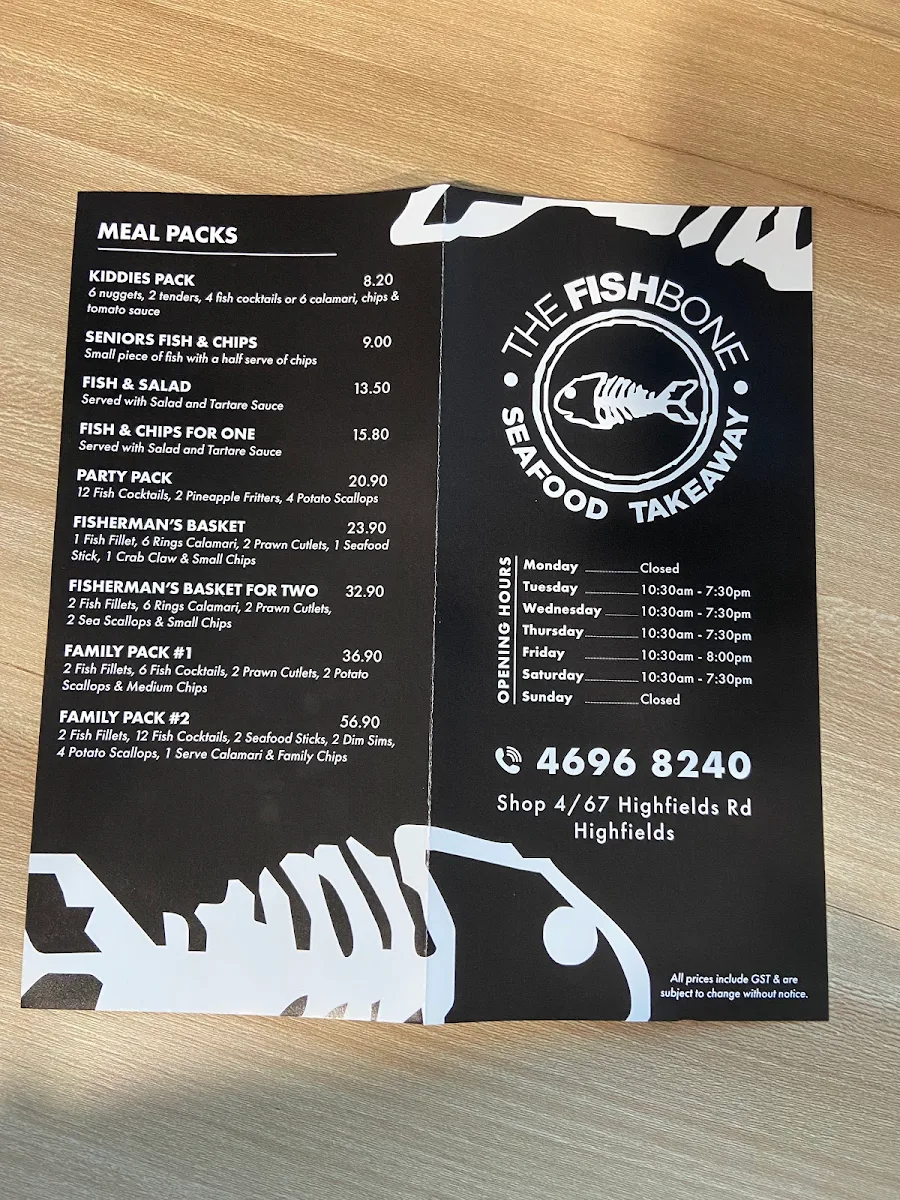 Menu, The Fishbone