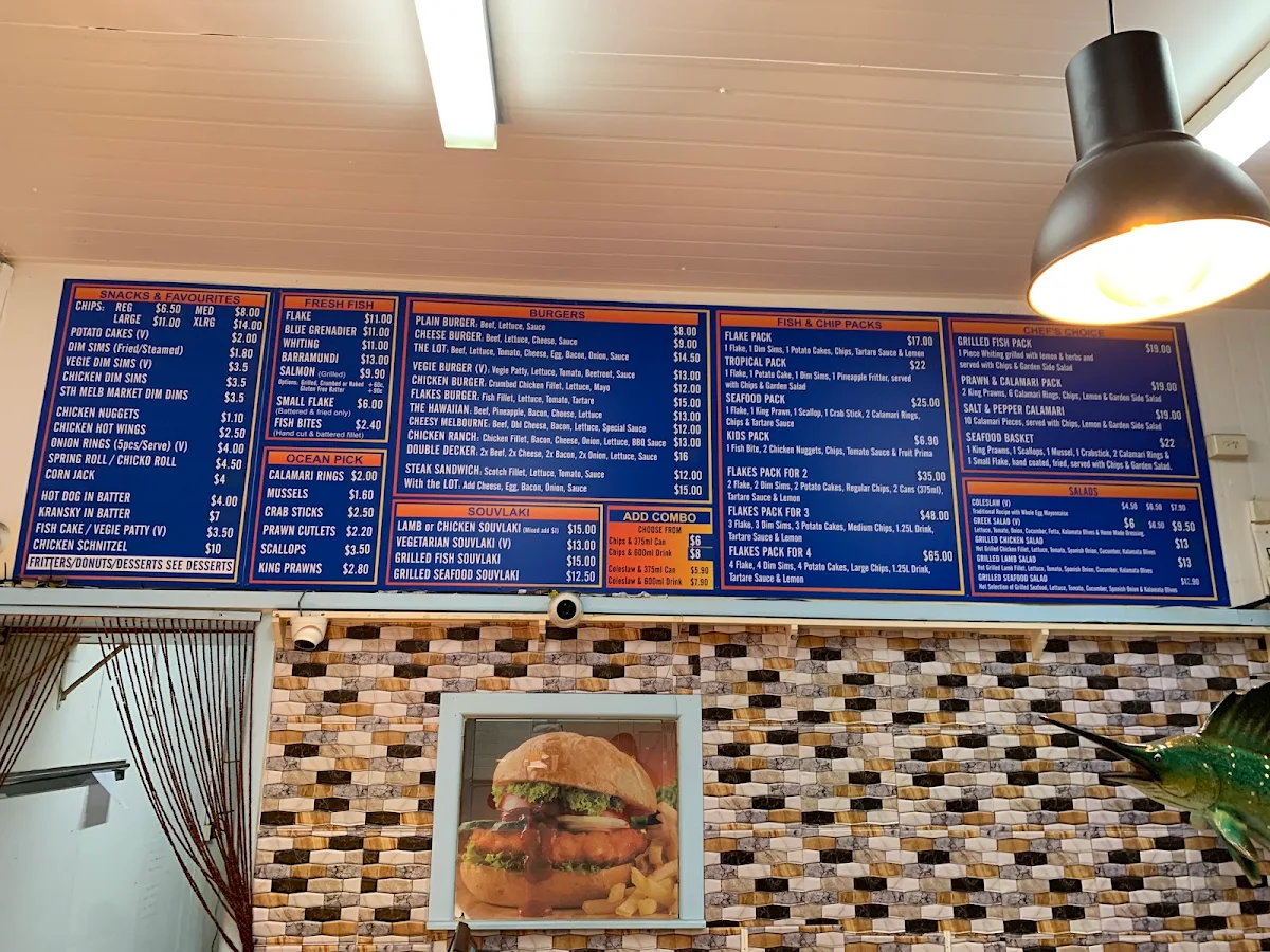 Menu, Flakes on Sydney Road Brunswick