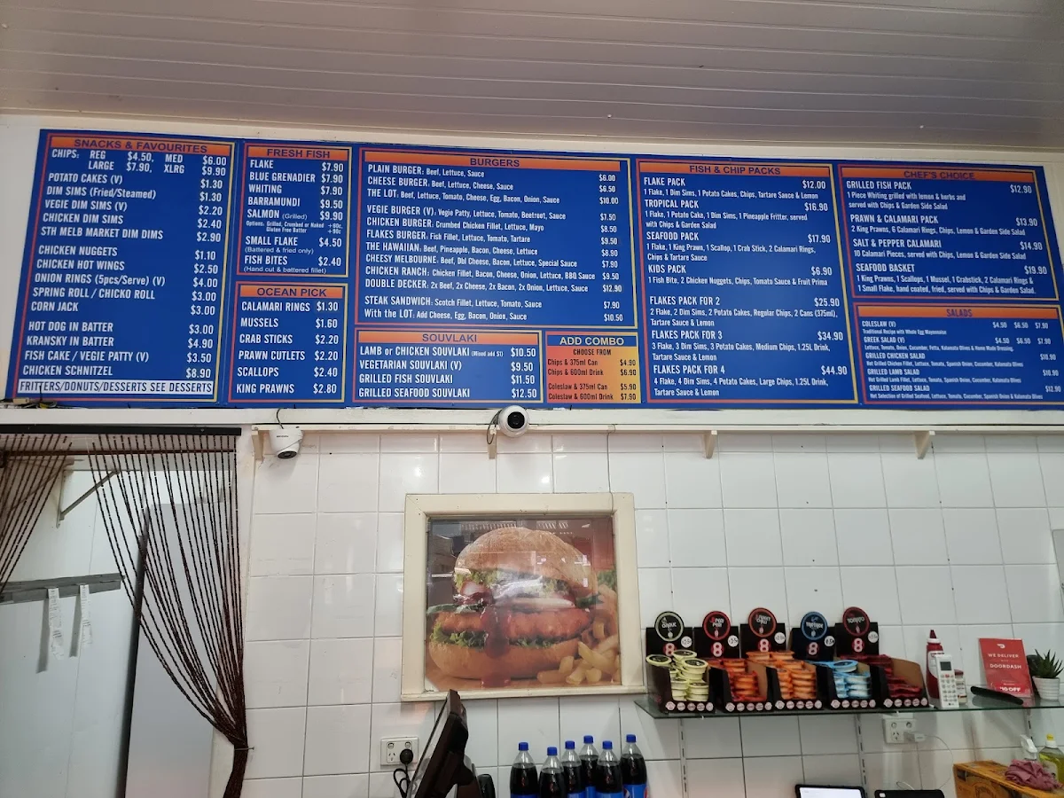 Menu, Flakes on Sydney Road Brunswick